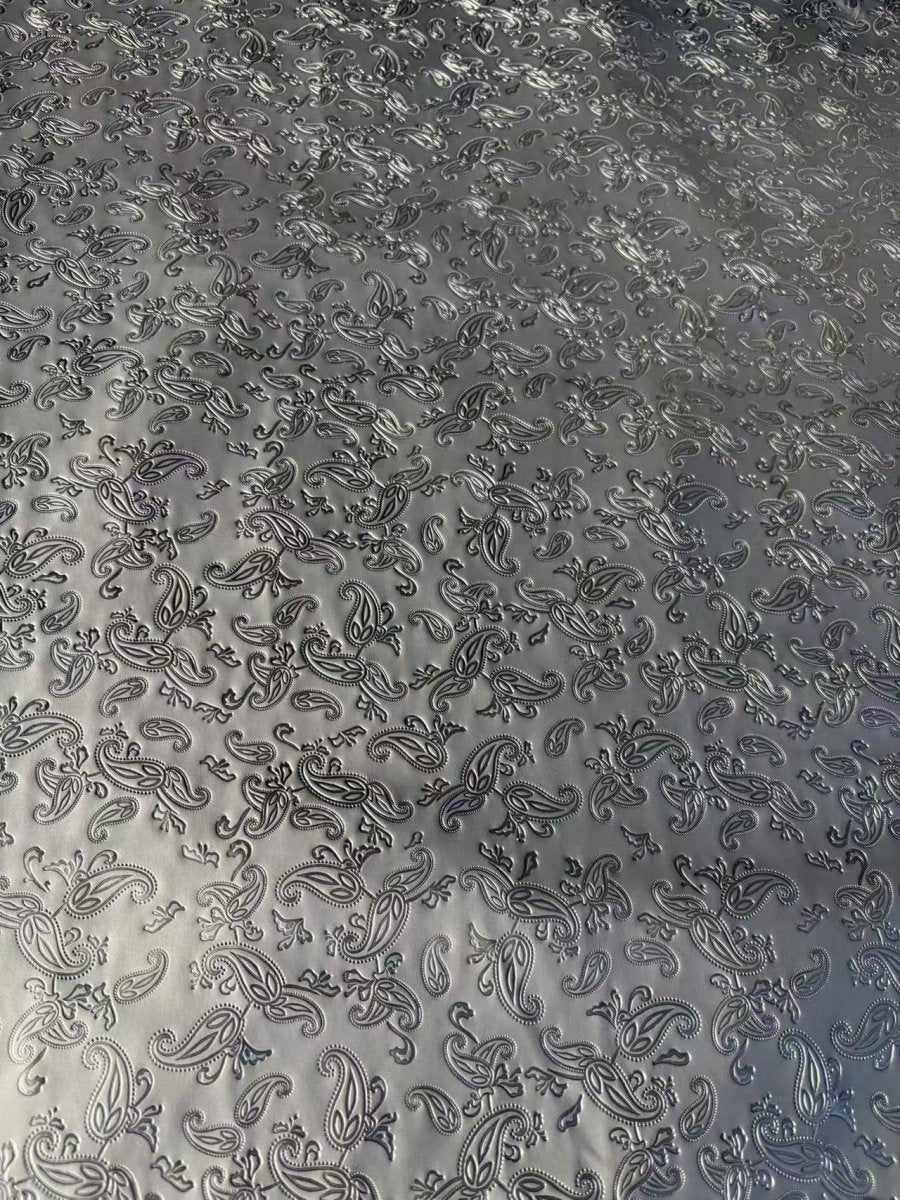 Black Embossed Paisley Bandana Leather for Horse Saddlery DIY Crafts - mingfabricstore