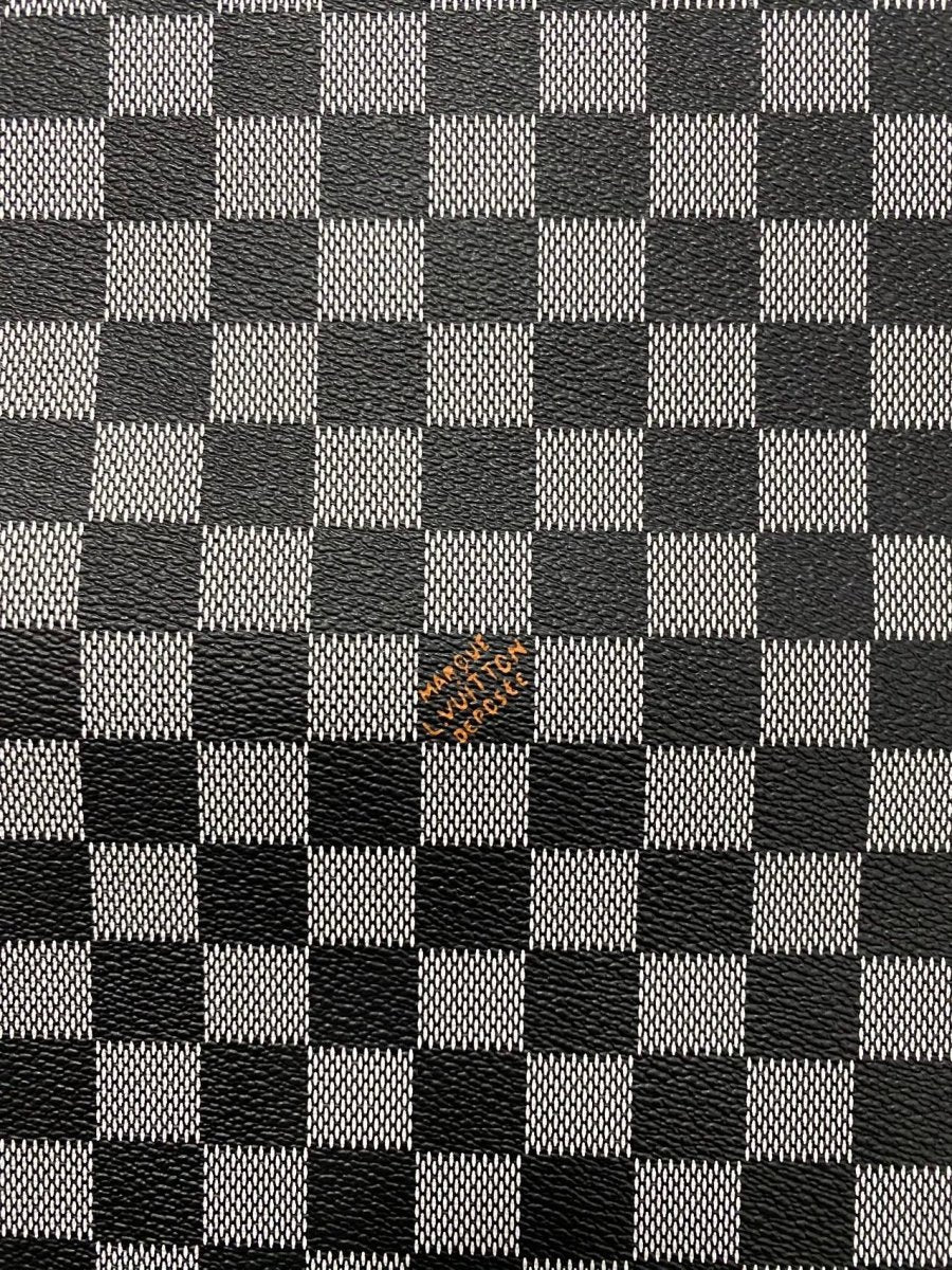 Black Golden Louis Vuitton Damier Leather Bag Material for Upholstery Sneakers - mingfabricstore