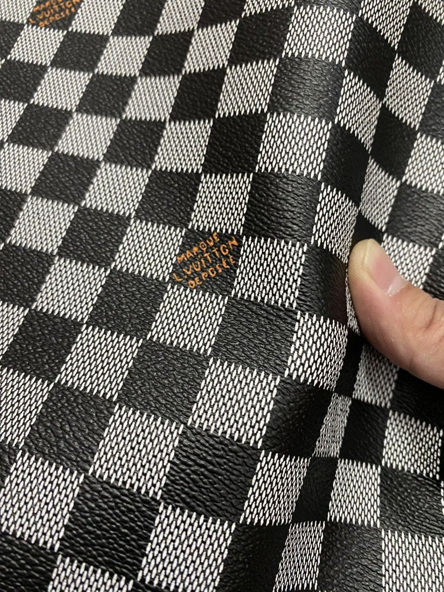Black Golden Louis Vuitton Damier Leather Bag Material for Upholstery Sneakers - mingfabricstore