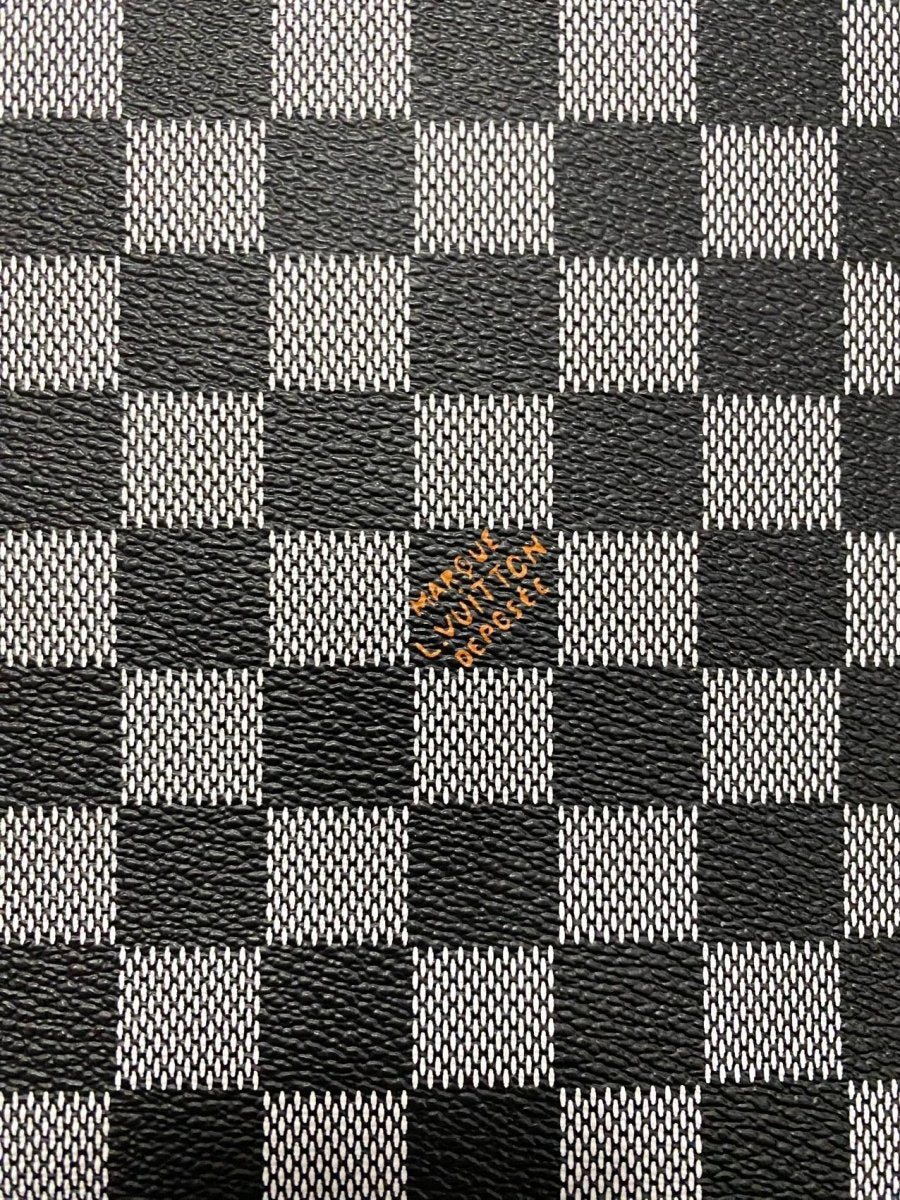 Black Golden Louis Vuitton Damier Leather Bag Material for Upholstery Sneakers - mingfabricstore