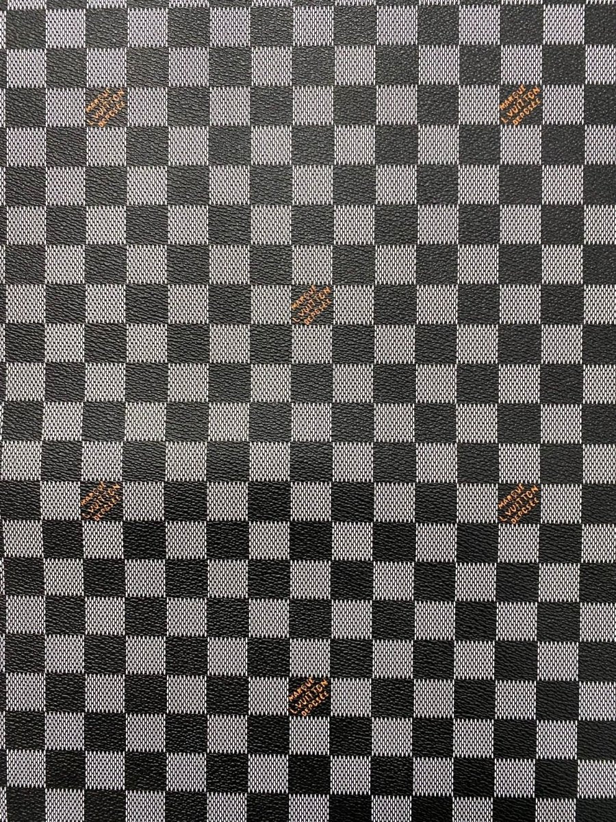 Black Golden Louis Vuitton Damier Leather Bag Material for Upholstery Sneakers - mingfabricstore