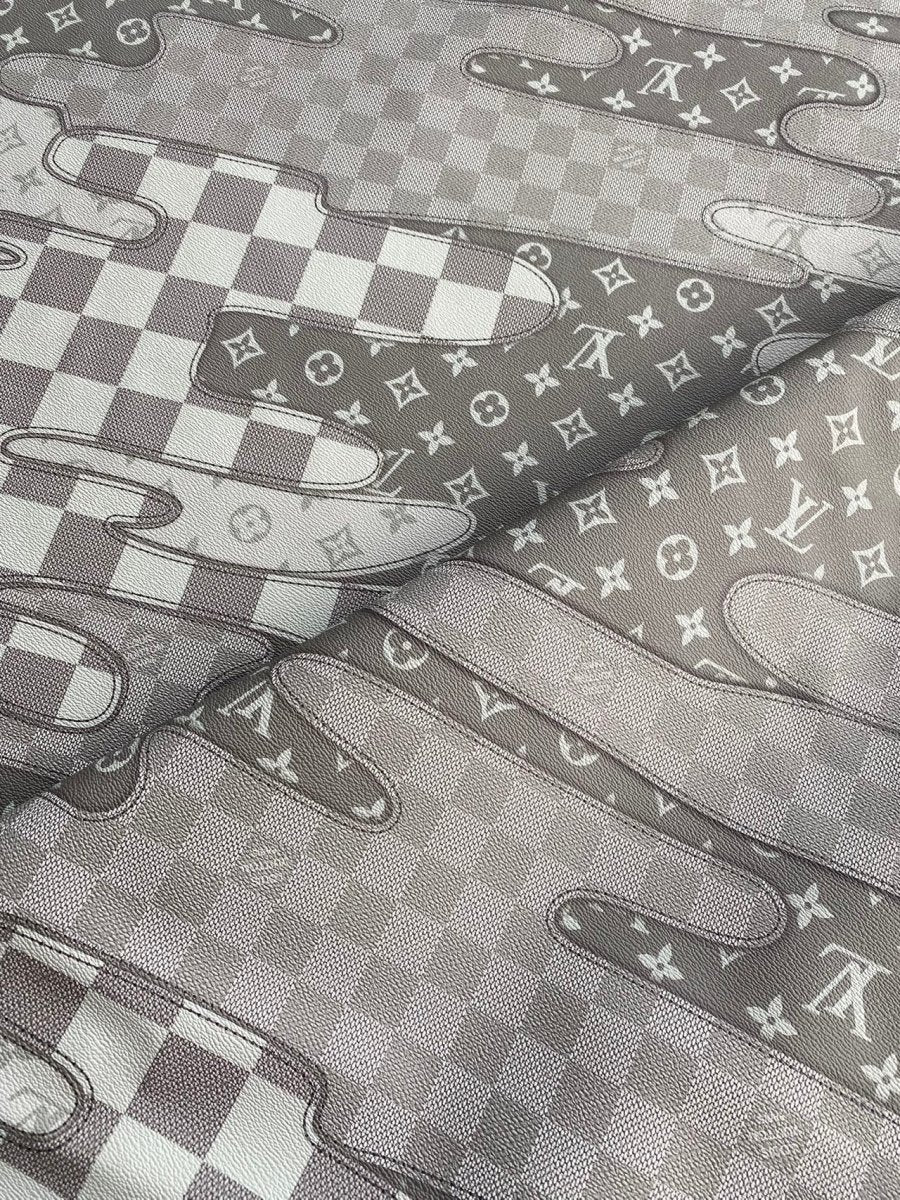 Black Grey Louis Vuitton Bag Leather for Custom DIY Projects - mingfabricstore