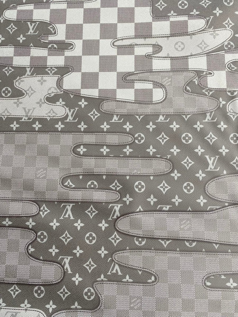 Black Grey Louis Vuitton Bag Leather for Custom DIY Projects - mingfabricstore