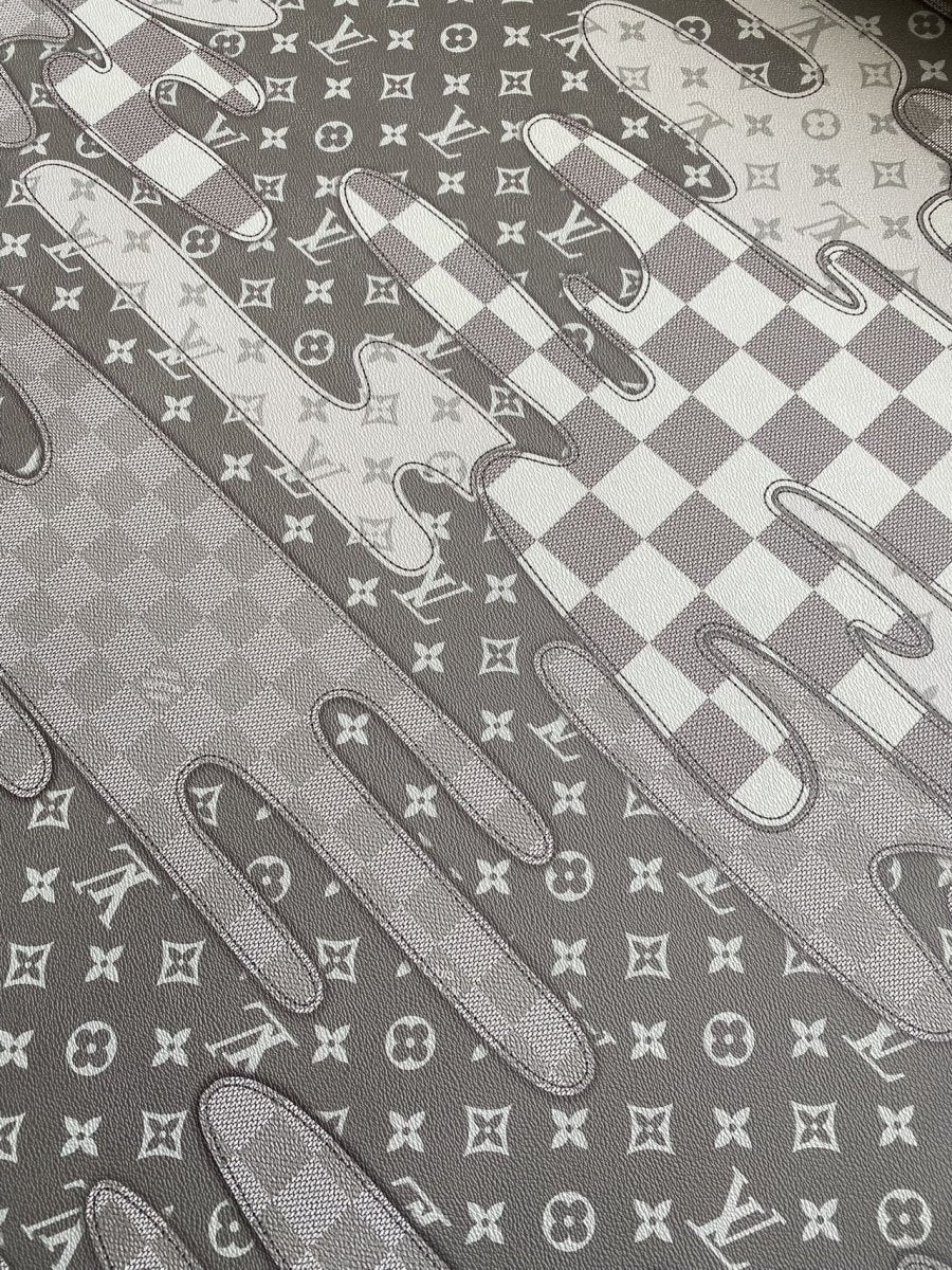 Black Grey Louis Vuitton Bag Leather for Custom DIY Projects - mingfabricstore