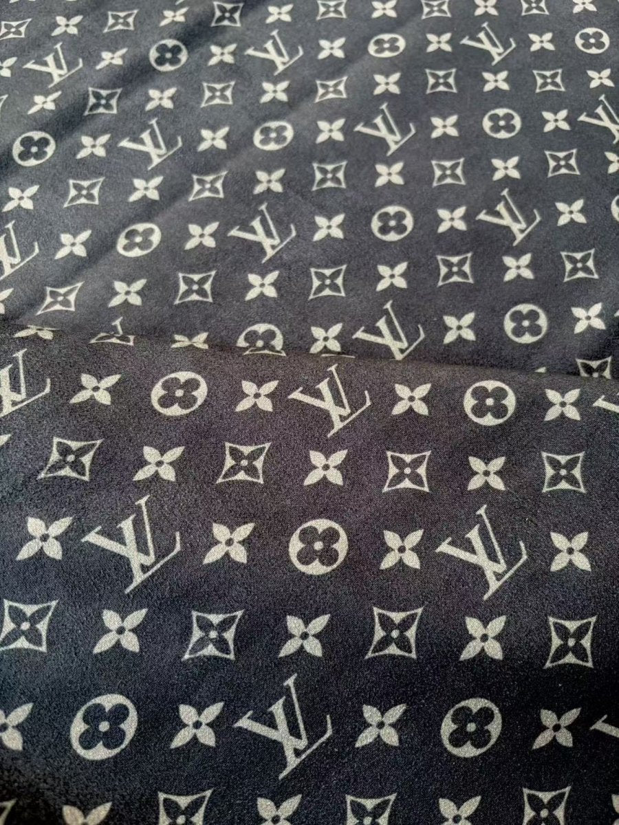 Black Grey LV Stretchy Suede Velvet Wrap Fabric for Speaker Upholstery - mingfabricstore