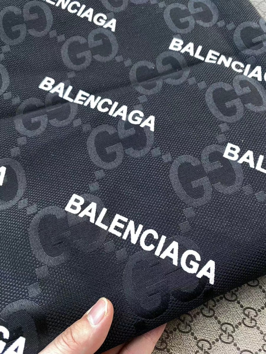 Black Gucci Balenciaga Jacquard Truck Upholstery Fabric - mingfabricstore