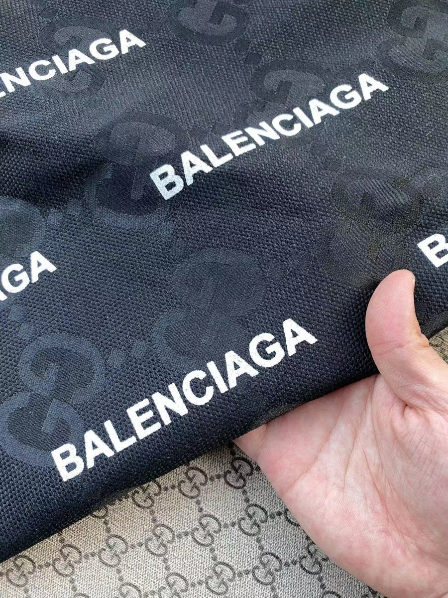 Black Gucci Balenciaga Jacquard Truck Upholstery Fabric - mingfabricstore