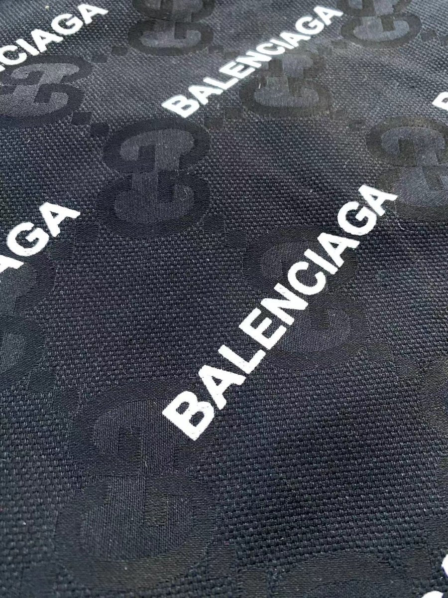 Black Gucci Balenciaga Jacquard Truck Upholstery Fabric - mingfabricstore
