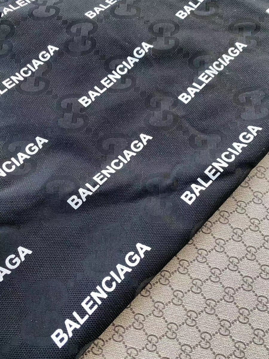 Black Gucci Balenciaga Jacquard Truck Upholstery Fabric - mingfabricstore