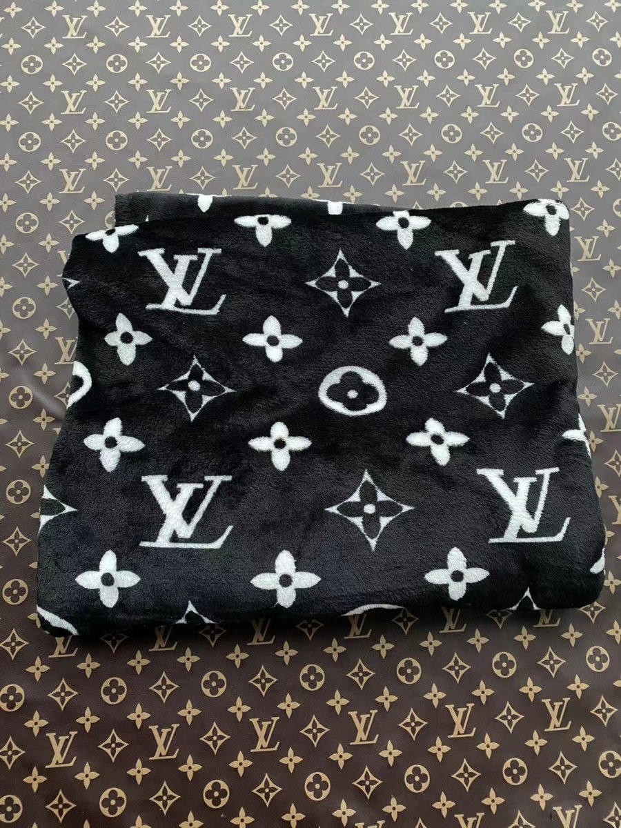 Black Louis Vuitton Flannel Plush Fabric for Upholstery Sneaker Timberland Custom - mingfabricstore