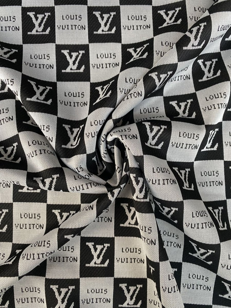 Black Louis Vuitton Knitted Stretchy Fabric for Clothing Bespoke - mingfabricstore