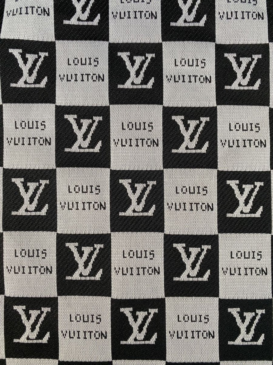 Black Louis Vuitton Knitted Stretchy Fabric for Clothing Bespoke - mingfabricstore