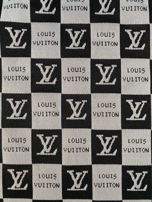 Black Louis Vuitton Knitted Stretchy Fabric for Clothing Bespoke - mingfabricstore