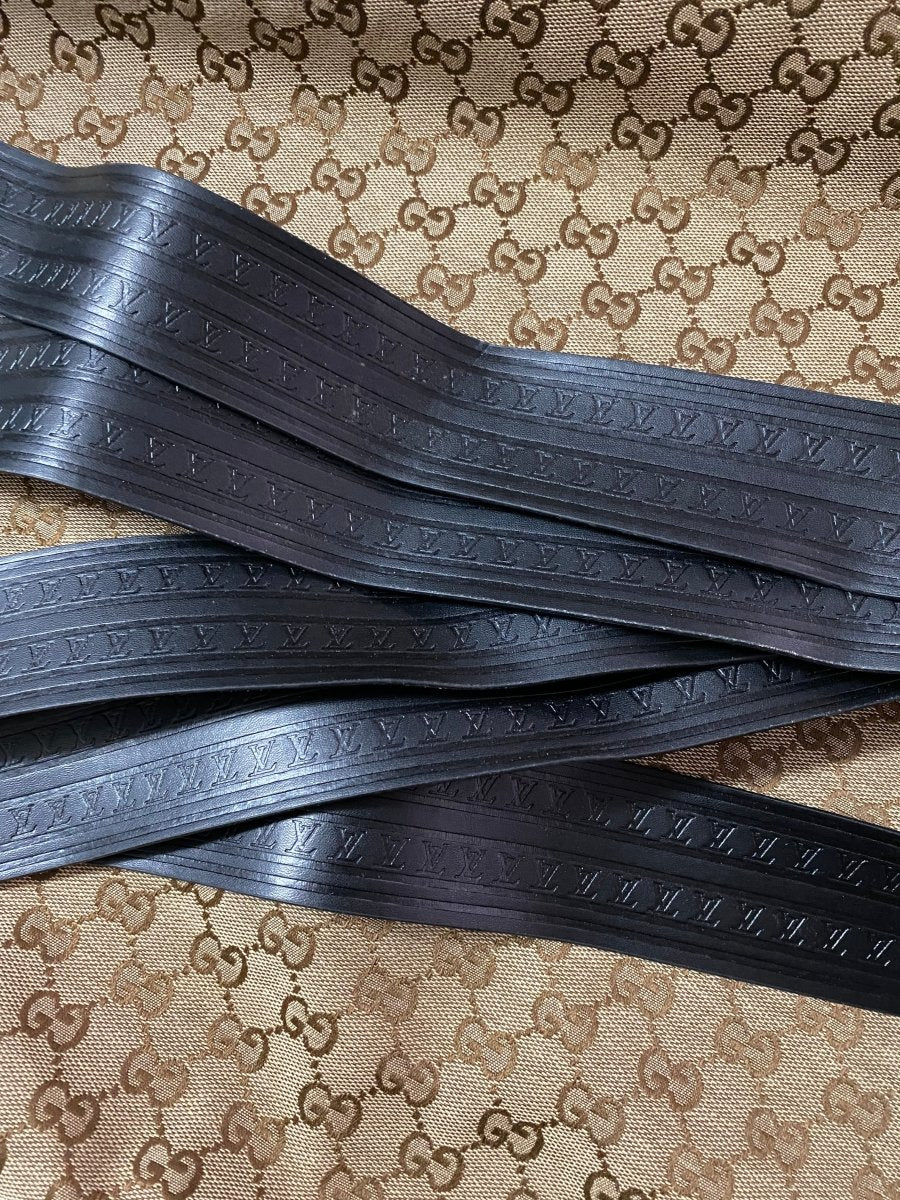 Black Louis Vuitton Trunk Luggage Box Leather Stripe for Sewing Bag Accessory - mingfabricstore