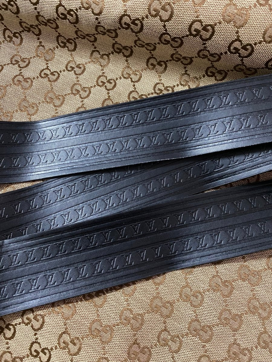 Black Louis Vuitton Trunk Luggage Box Leather Stripe for Sewing Bag Accessory - mingfabricstore