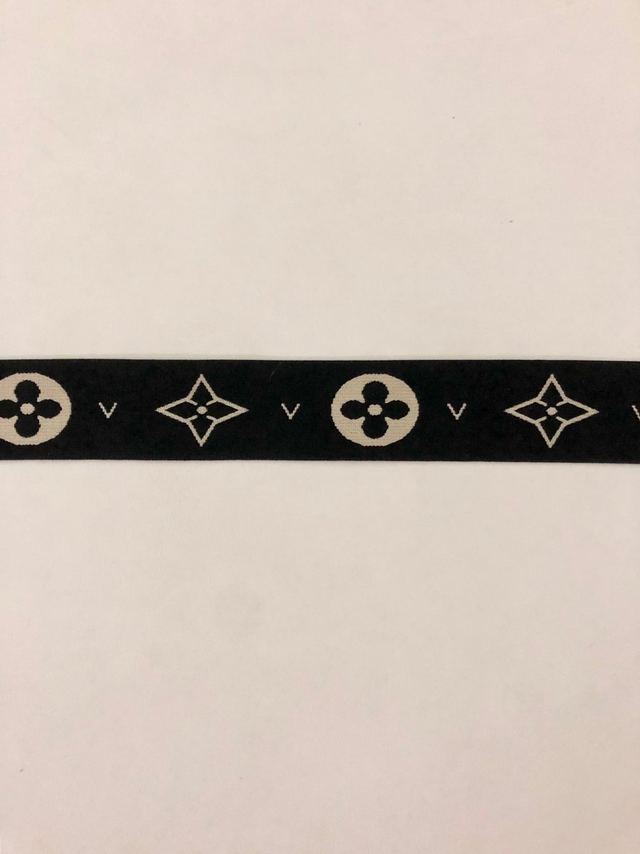 Black Monogram LV Elastic Strap - mingfabricstore