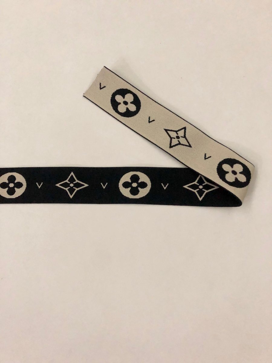 Black Monogram LV Elastic Strap - mingfabricstore