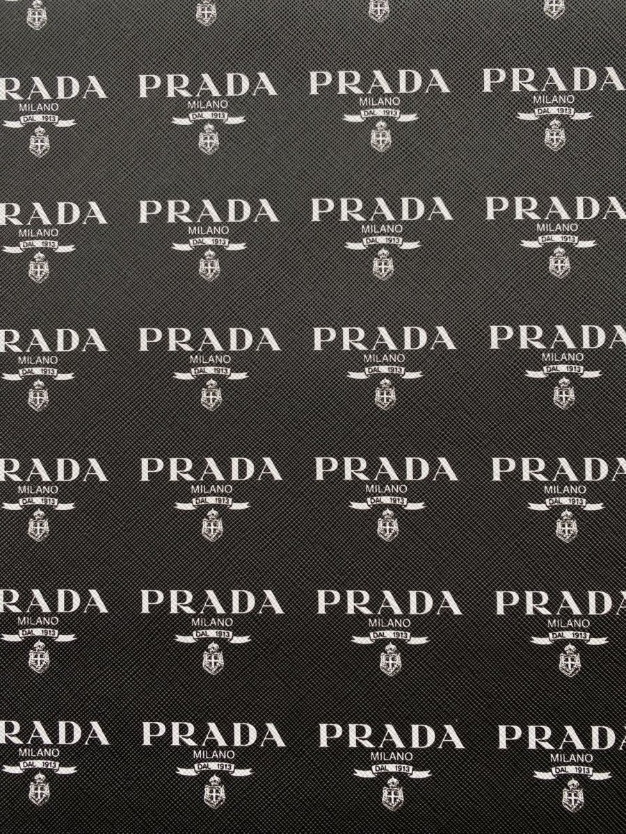 Black Prada Custom Faux Leather Sheet Designer Fabric for DIY Sewing Projects - mingfabricstore