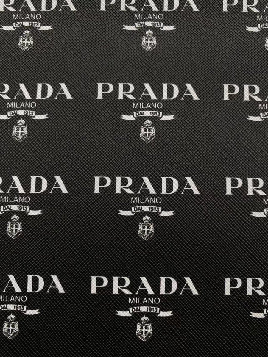 Black Prada Custom Faux Leather Sheet Designer Fabric for DIY Sewing Projects - mingfabricstore