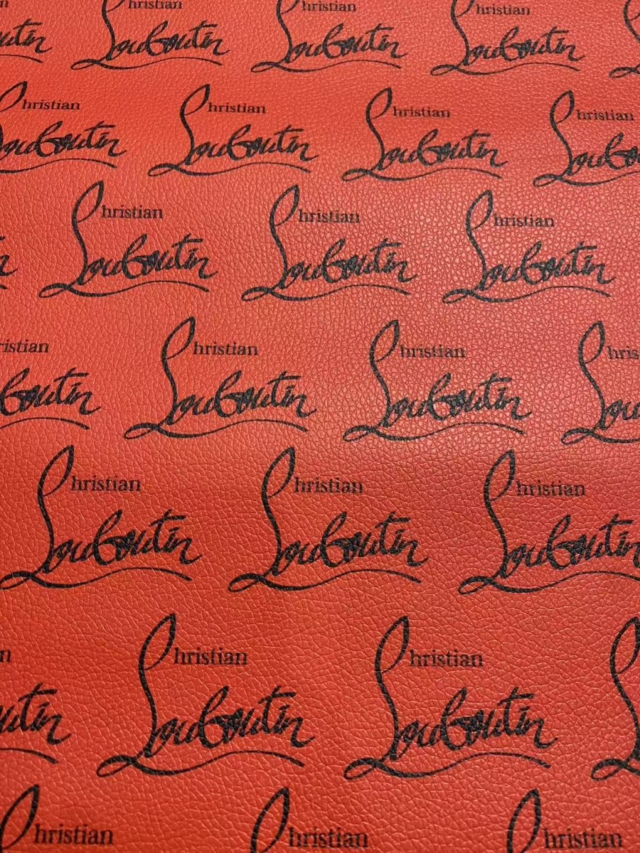 Black Red Christian Louboutin DIY Custom Faux Leather Sheet - mingfabricstore