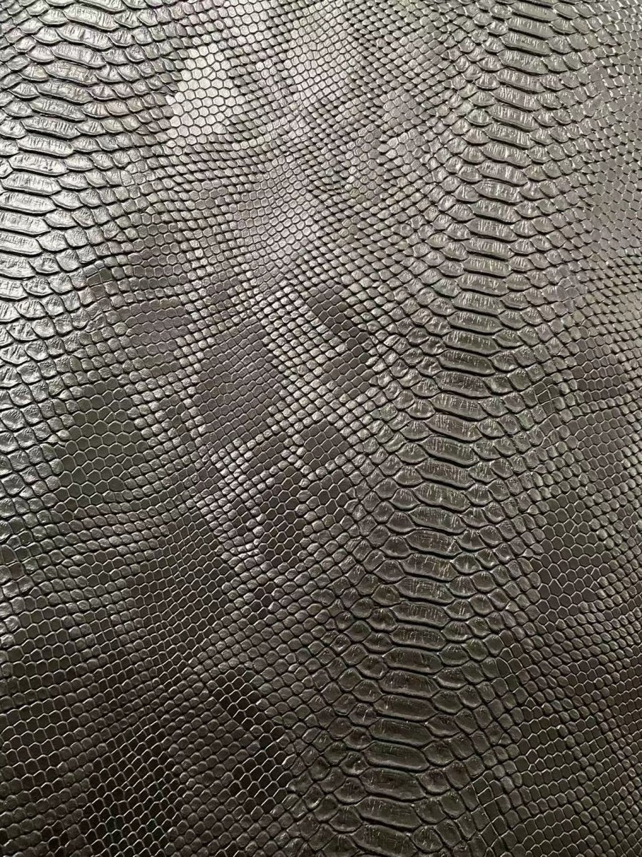Black Snake Skin Leather for Custom Sneaker Sofa Furniture - mingfabricstore