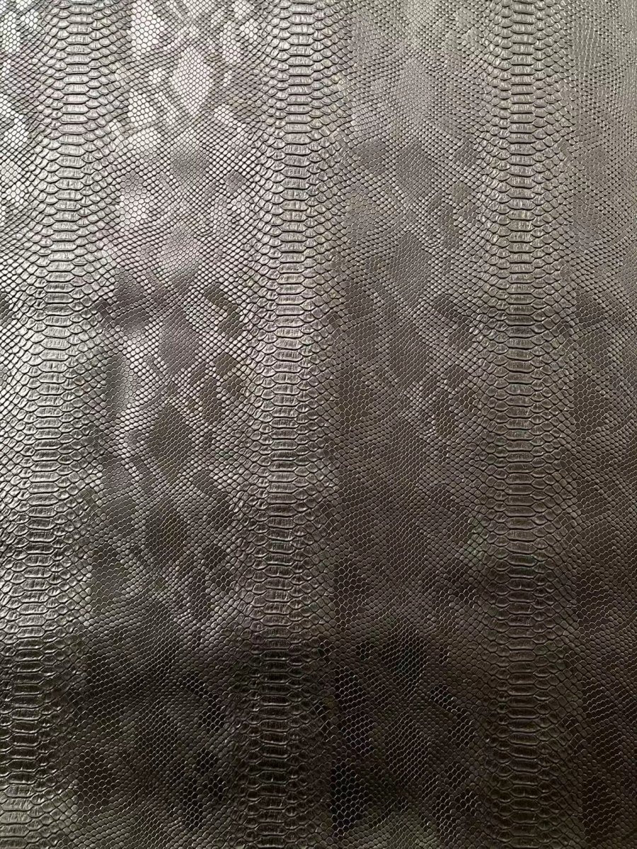 Black Snake Skin Leather for Custom Sneaker Sofa Furniture - mingfabricstore