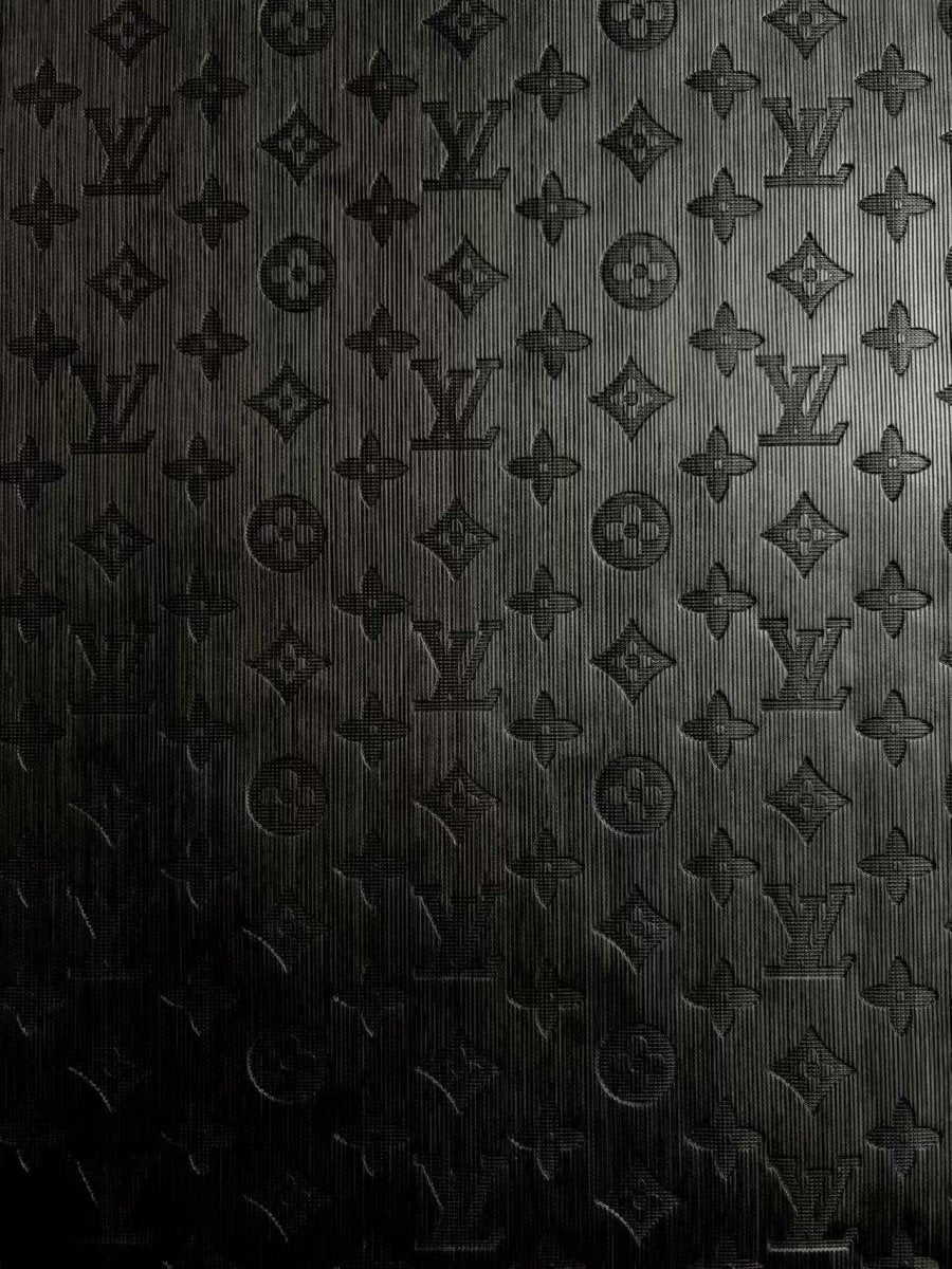 Black Texture Louis Vuitton LV Leather Sheet for Crafts DIY - mingfabricstore