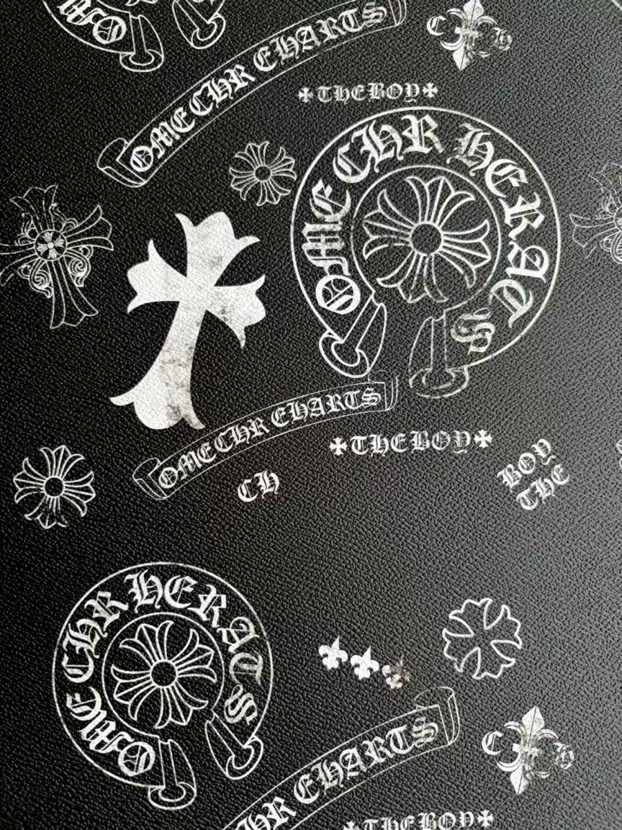 Black White Chrome Heart DIY Leather Sheet for Crafts Sewing Projects - mingfabricstore