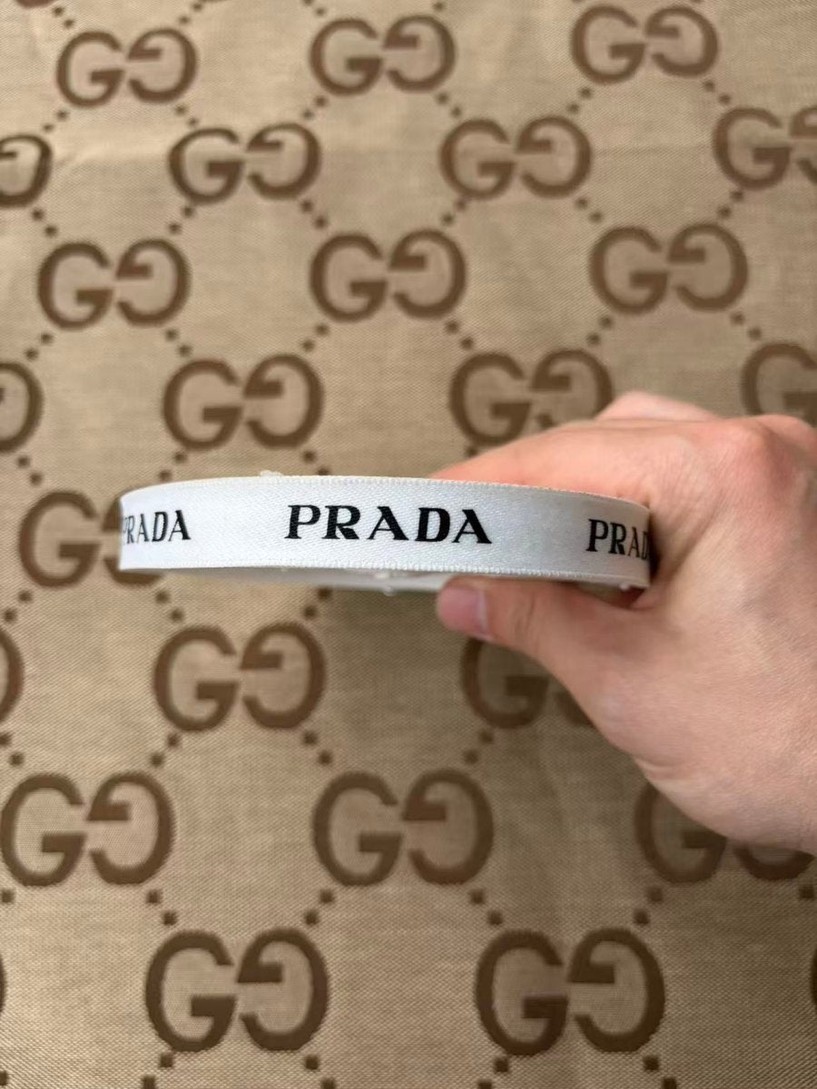 Black White Prada Ribbon for DIY Project Gift Wrap - mingfabricstore