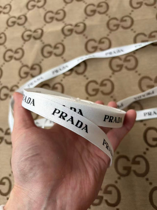 Black White Prada Ribbon for DIY Project Gift Wrap - mingfabricstore