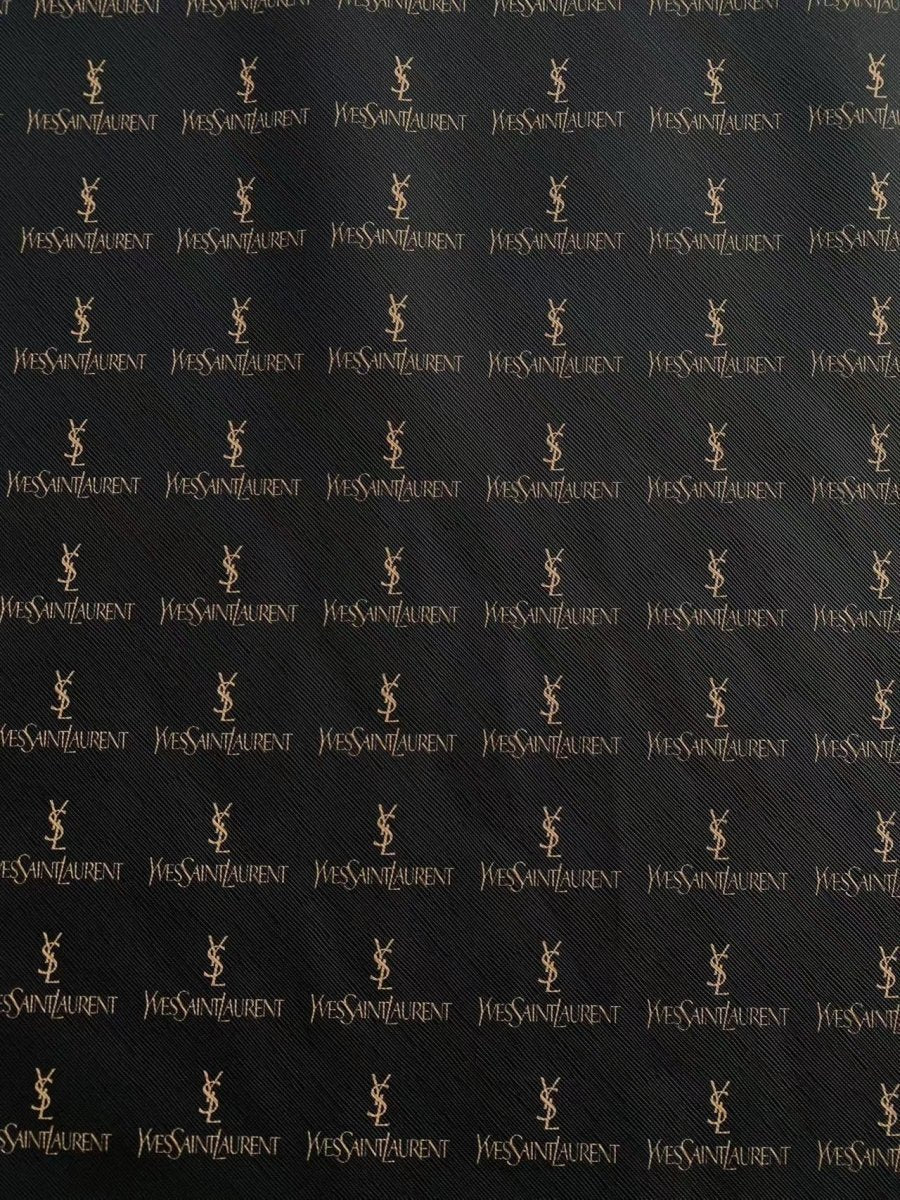 Black YSL Premium Leather for Custom Sneakers Handbags DIY Projects - mingfabricstore