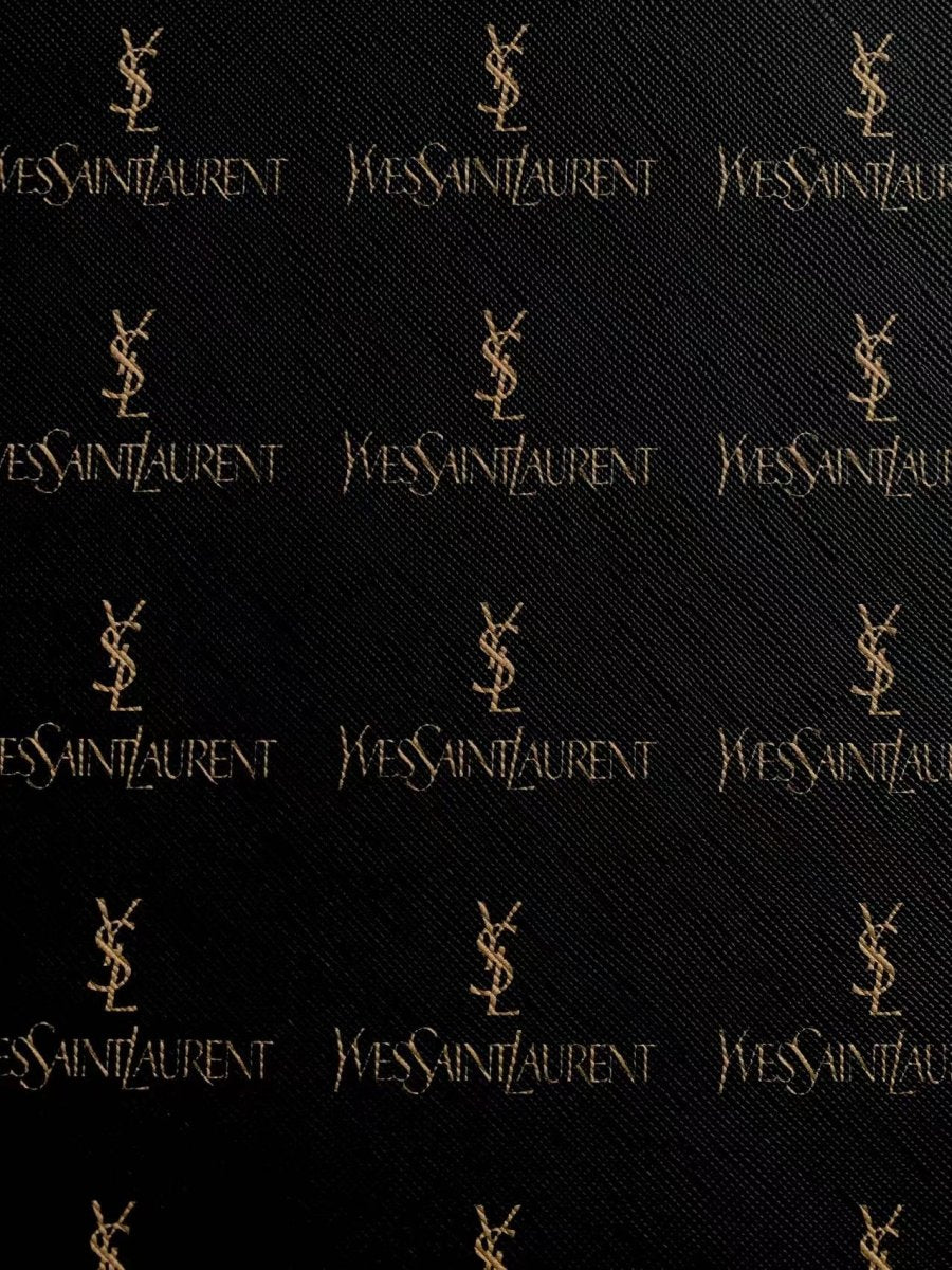 Black YSL Premium Leather for Custom Sneakers Handbags DIY Projects - mingfabricstore