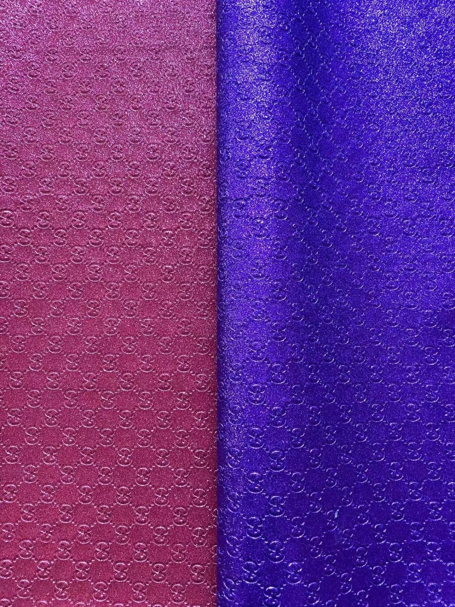 Bling Purple Shiny Diamond Gucci Faux Leather Sheet for DIY Handmade Custom Projects - mingfabricstore