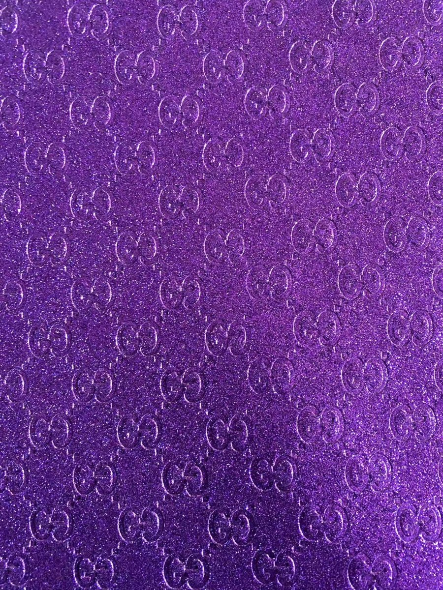 Bling Purple Shiny Diamond Gucci Faux Leather Sheet for DIY Handmade Custom Projects - mingfabricstore