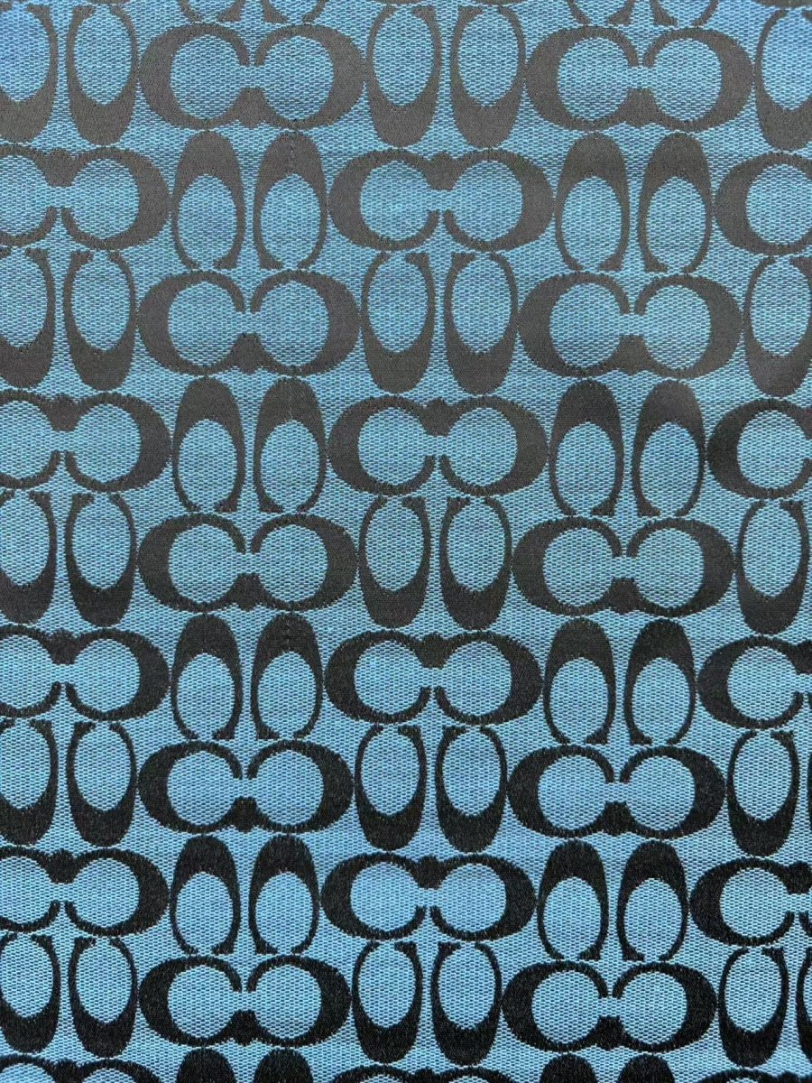 Blue Coach Jacquard Fabric for Tie DIY Custom Projects - mingfabricstore