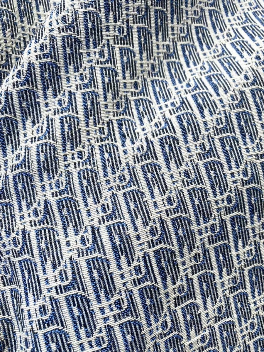 Blue Dior Sneaker Fabric for Custom Shoes Sewing Project DIY - mingfabricstore