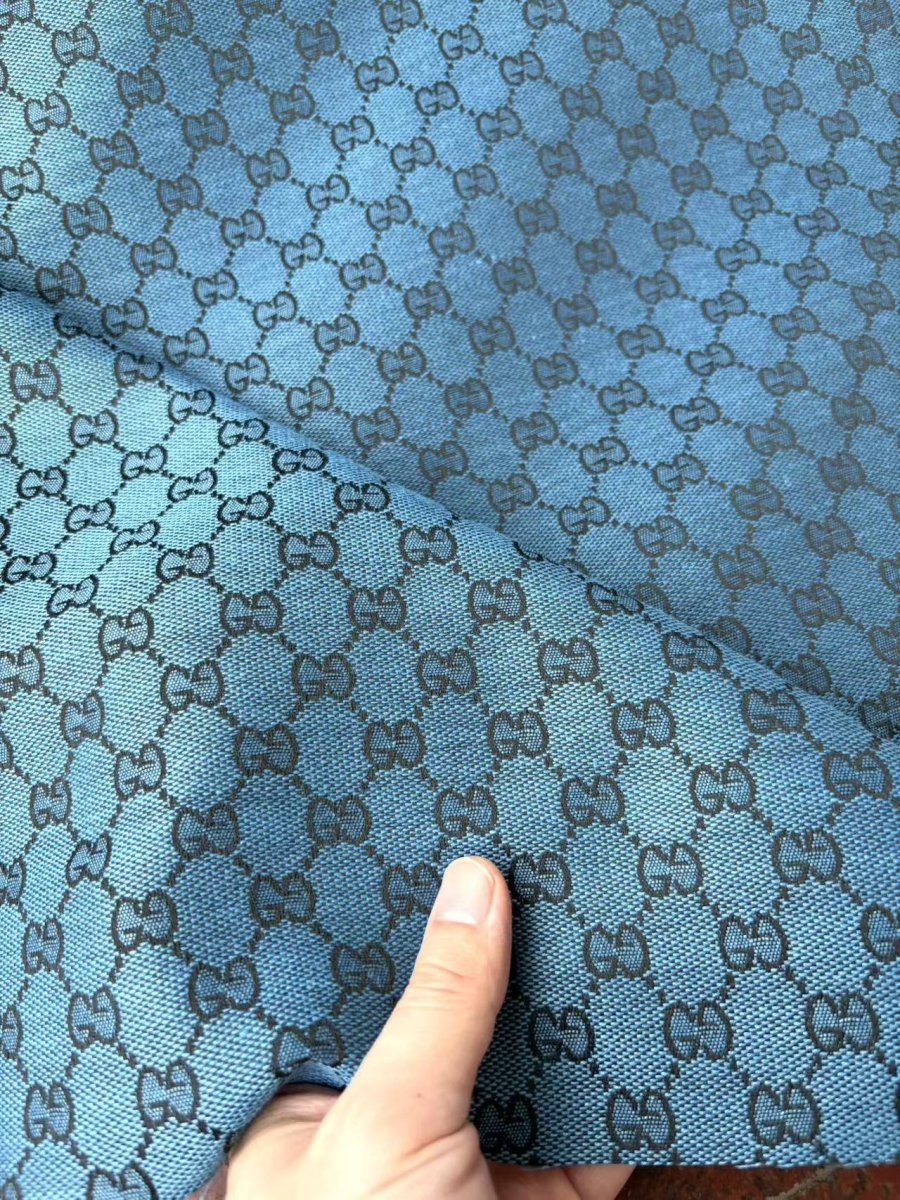 Blue Gucci Sewing Fabric Tie Custom DIY Crafts Sneakerhead Upholstery - mingfabricstore