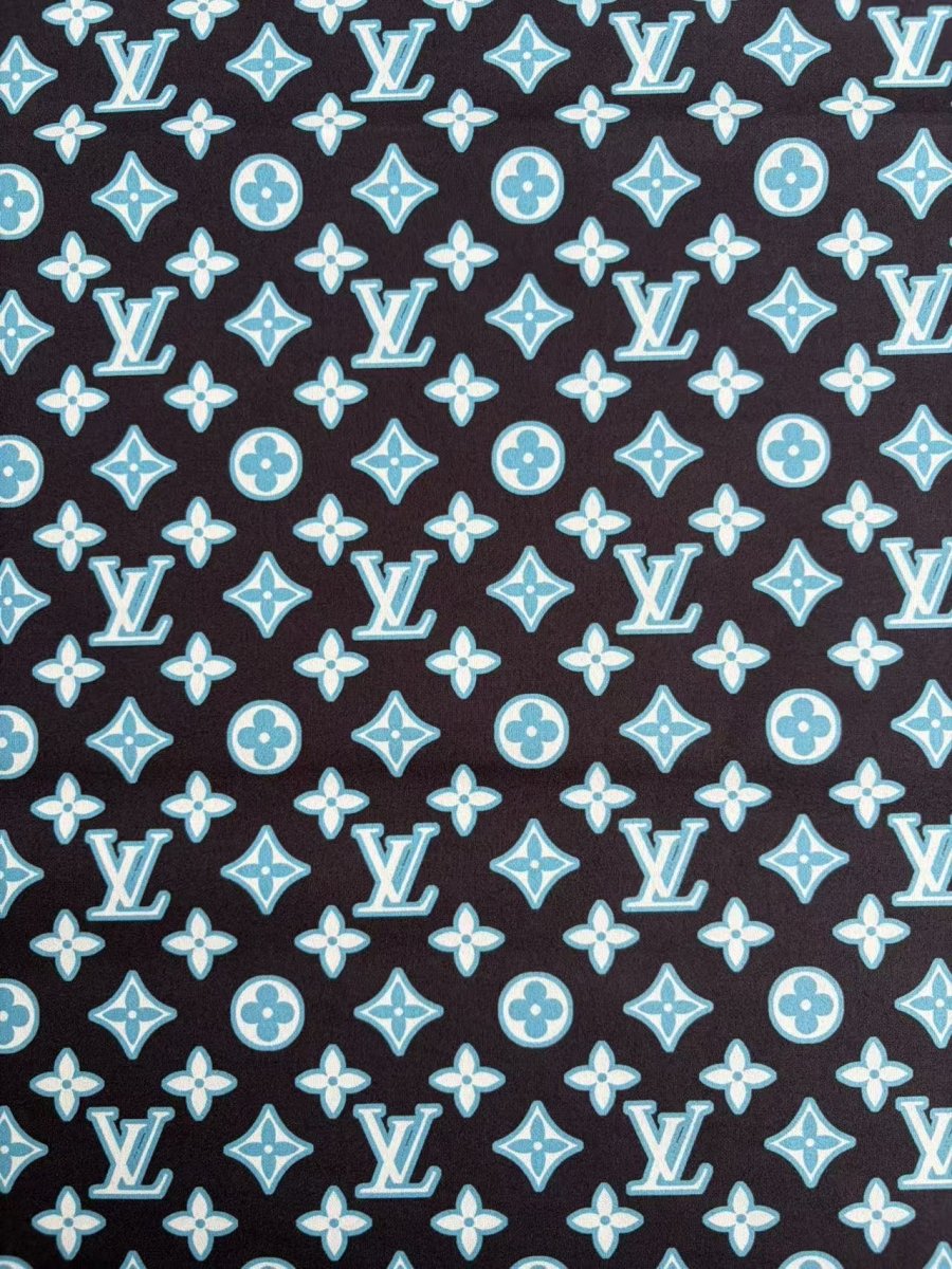 Blue Louis Vuitton LV Suede Car Headliner Upholstery Speaker Pod Cover DIY Custom Fabric - mingfabricstore