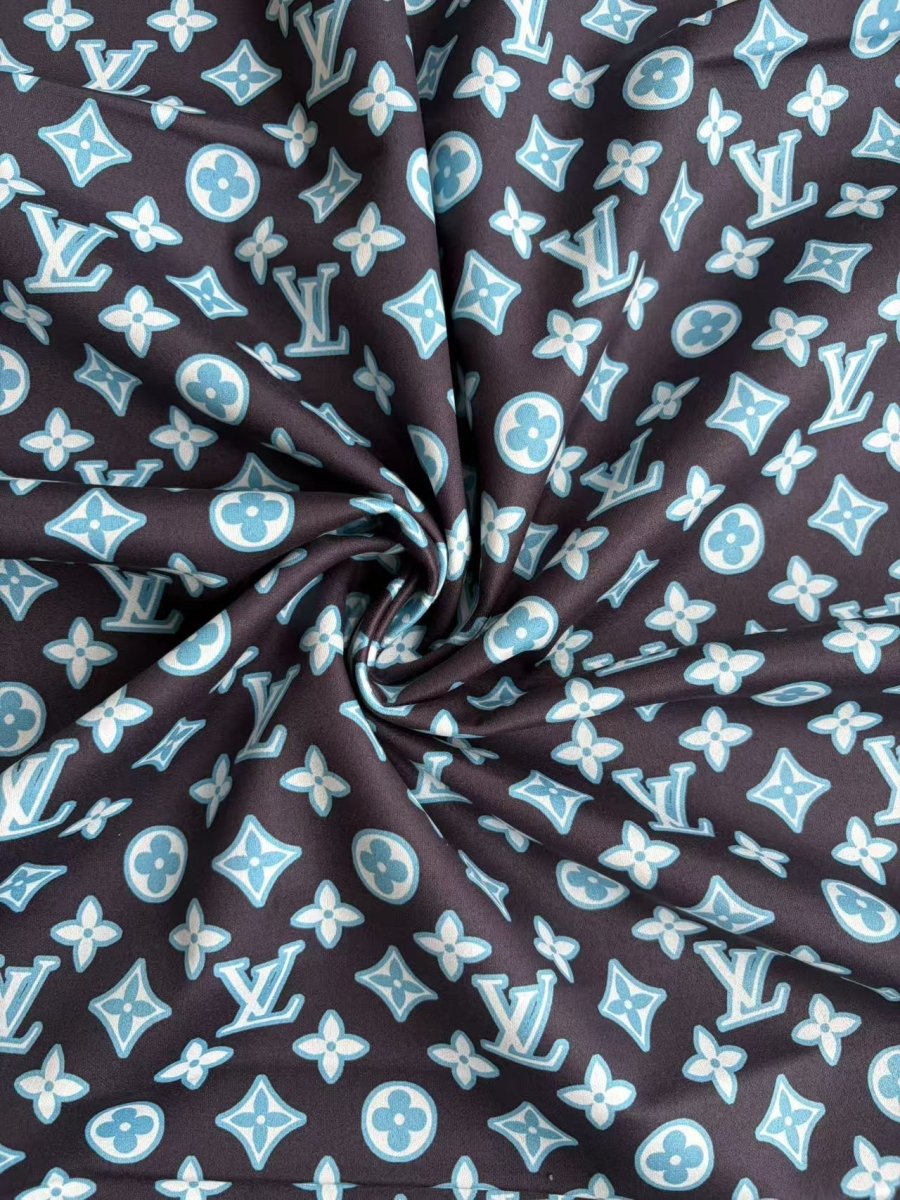 Blue Louis Vuitton LV Suede Car Headliner Upholstery Speaker Pod Cover DIY Custom Fabric - mingfabricstore