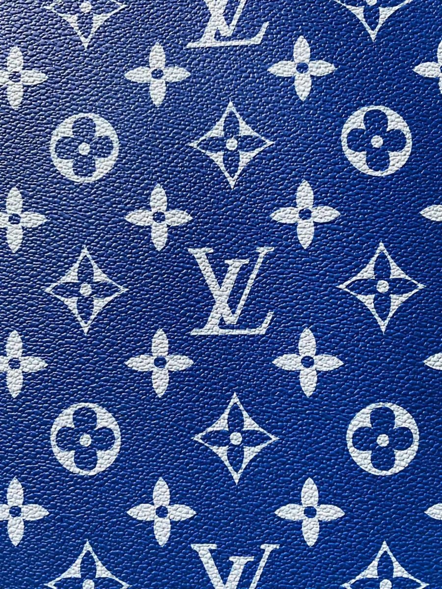 Blue Louis Vuitton Pharrell Williams Monogram Faux Leather for Shoe Custom - mingfabricstore