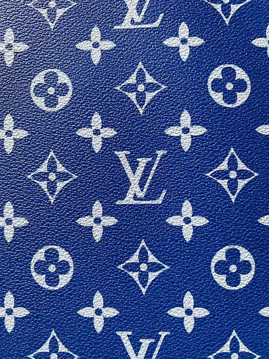 Blue Louis Vuitton Pharrell Williams Monogram Faux Leather for Shoe Custom - mingfabricstore