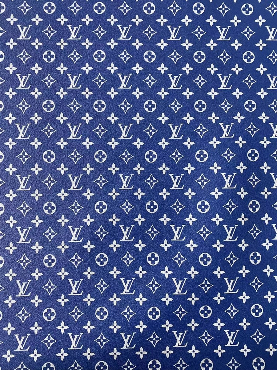 Blue Louis Vuitton Pharrell Williams Monogram Faux Leather for Shoe Custom - mingfabricstore