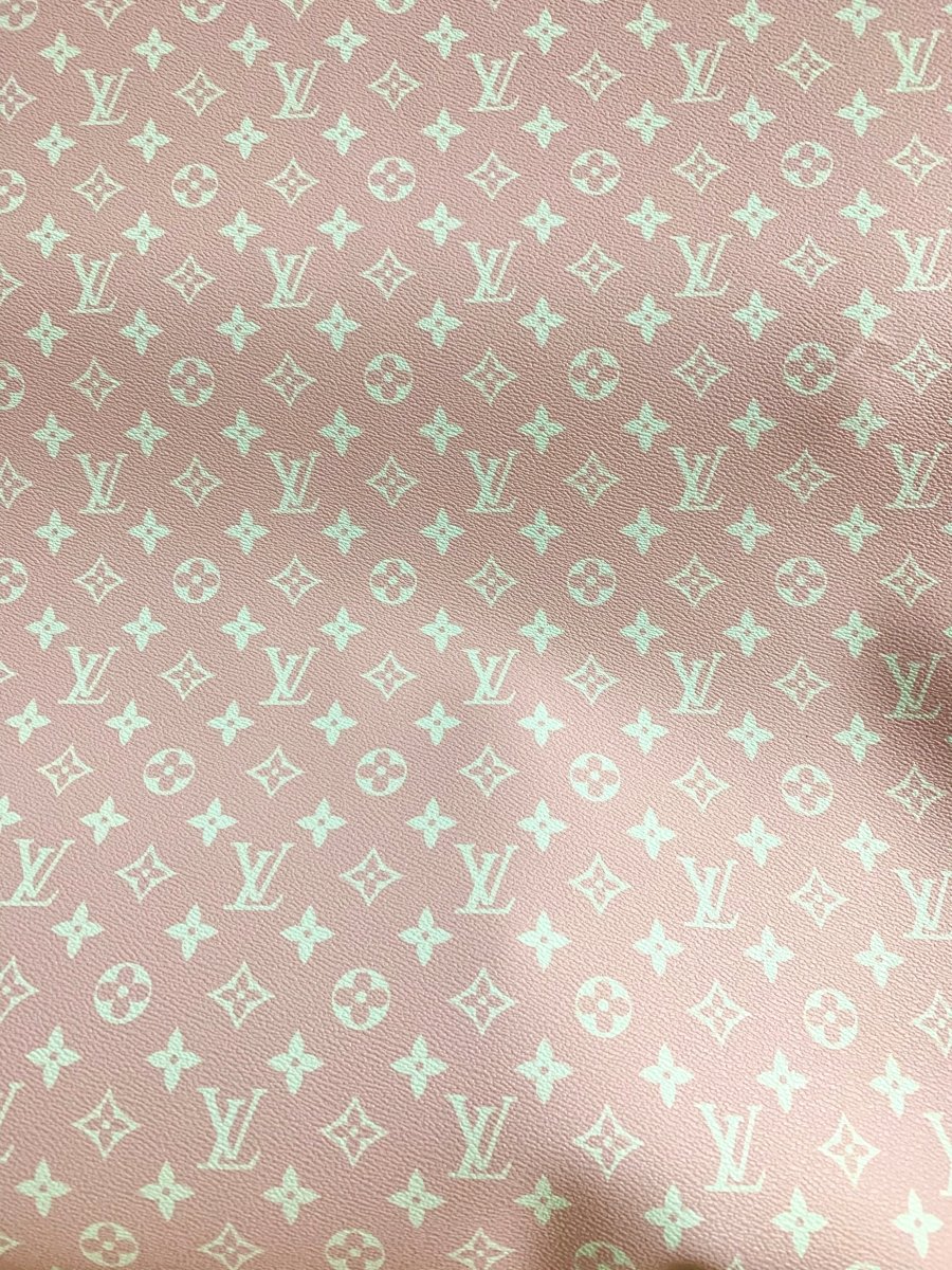 Bright Light Pink LV Faux Leather Fabric for Custom Bag - mingfabricstore