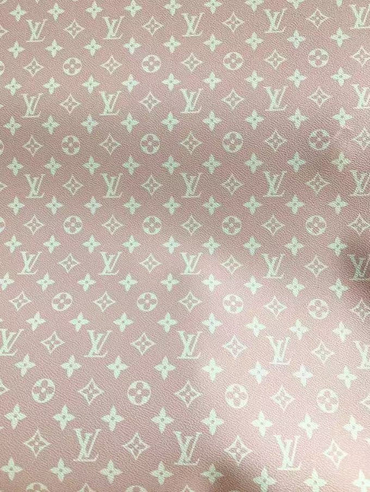 Bright Light Pink LV Faux Leather Fabric for Custom Bag - mingfabricstore