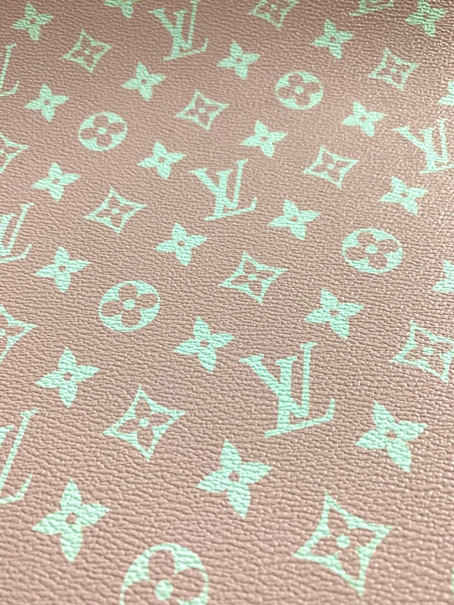 Bright Light Pink LV Faux Leather Fabric for Custom Bag - mingfabricstore