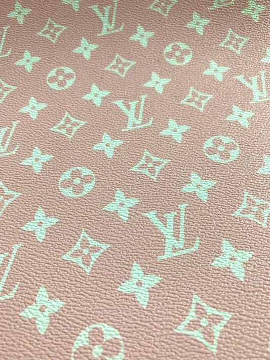 Bright Light Pink LV Faux Leather Fabric for Custom Bag - mingfabricstore