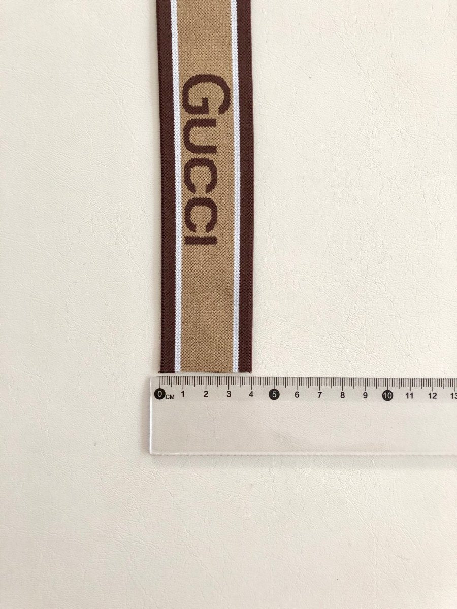Brown Burgundy Gucci Elastic Band Straps - mingfabricstore
