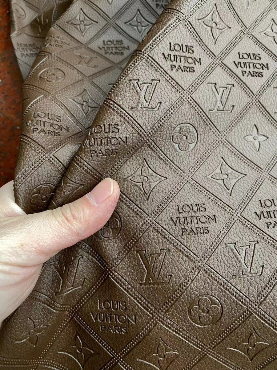 Brown Chocolate LV Motorcycle Seat Leather Custom Upholstery Projects - mingfabricstore