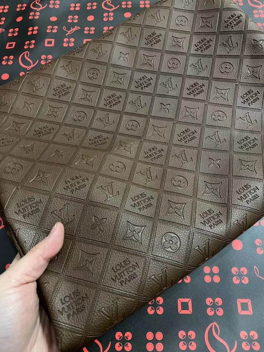 Brown Chocolate LV Motorcycle Seat Leather Custom Upholstery Projects - mingfabricstore