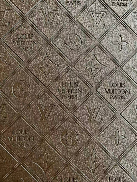 Brown Chocolate LV Motorcycle Seat Leather Custom Upholstery Projects - mingfabricstore